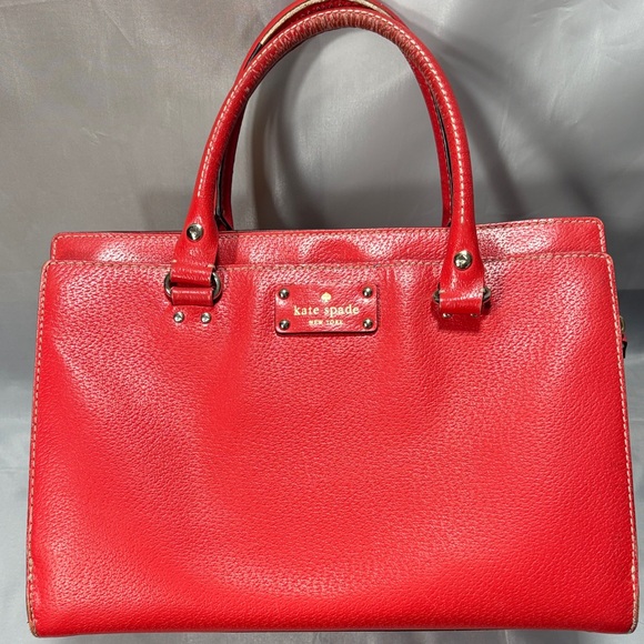 Kate Spade Vibrant Red Leather Satchel - Picture 15 of 16